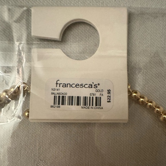 NWT Francesca’s Alice Beaded Choker Gold - Picture 4 of 4